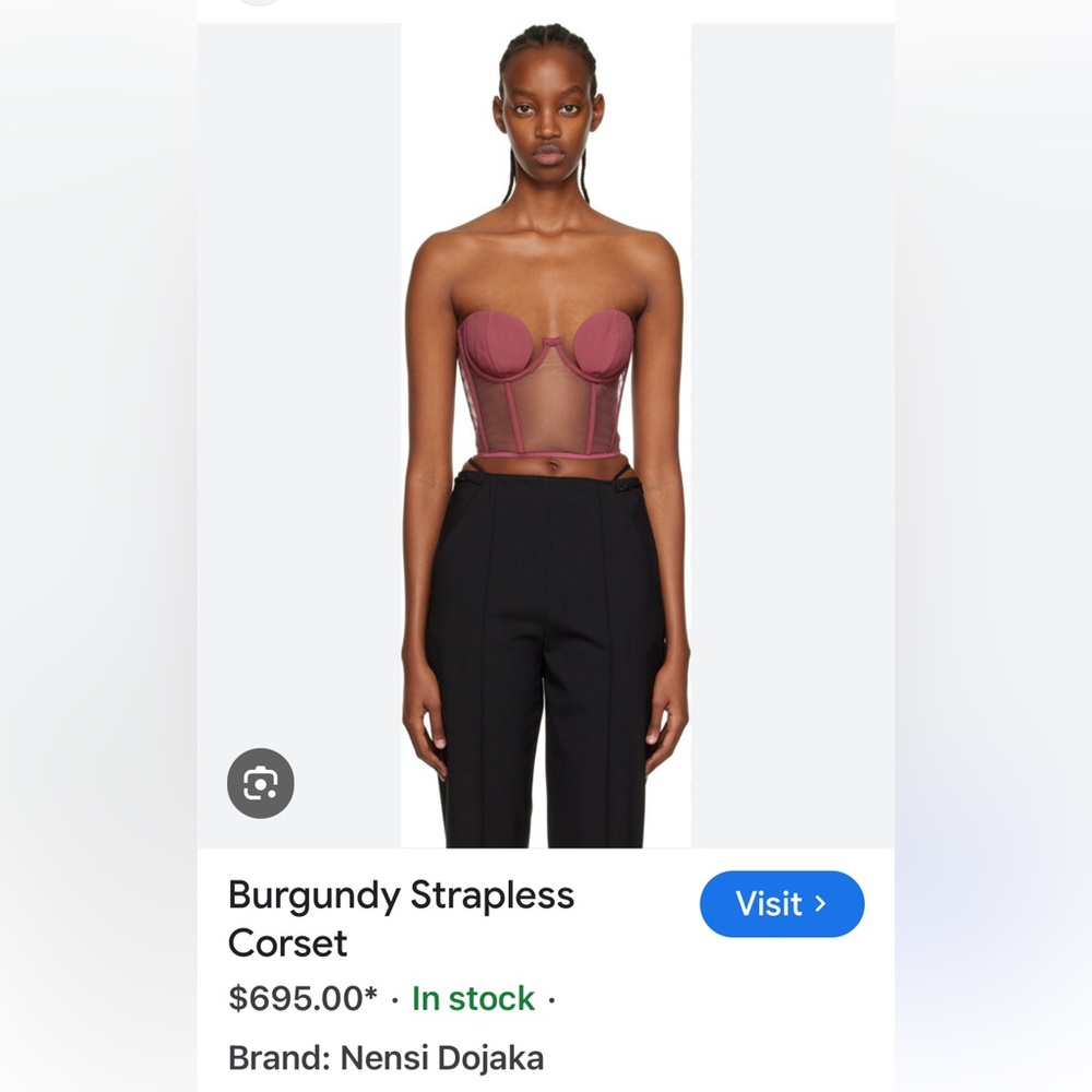 Nensi Dojaka Burgundy Corset